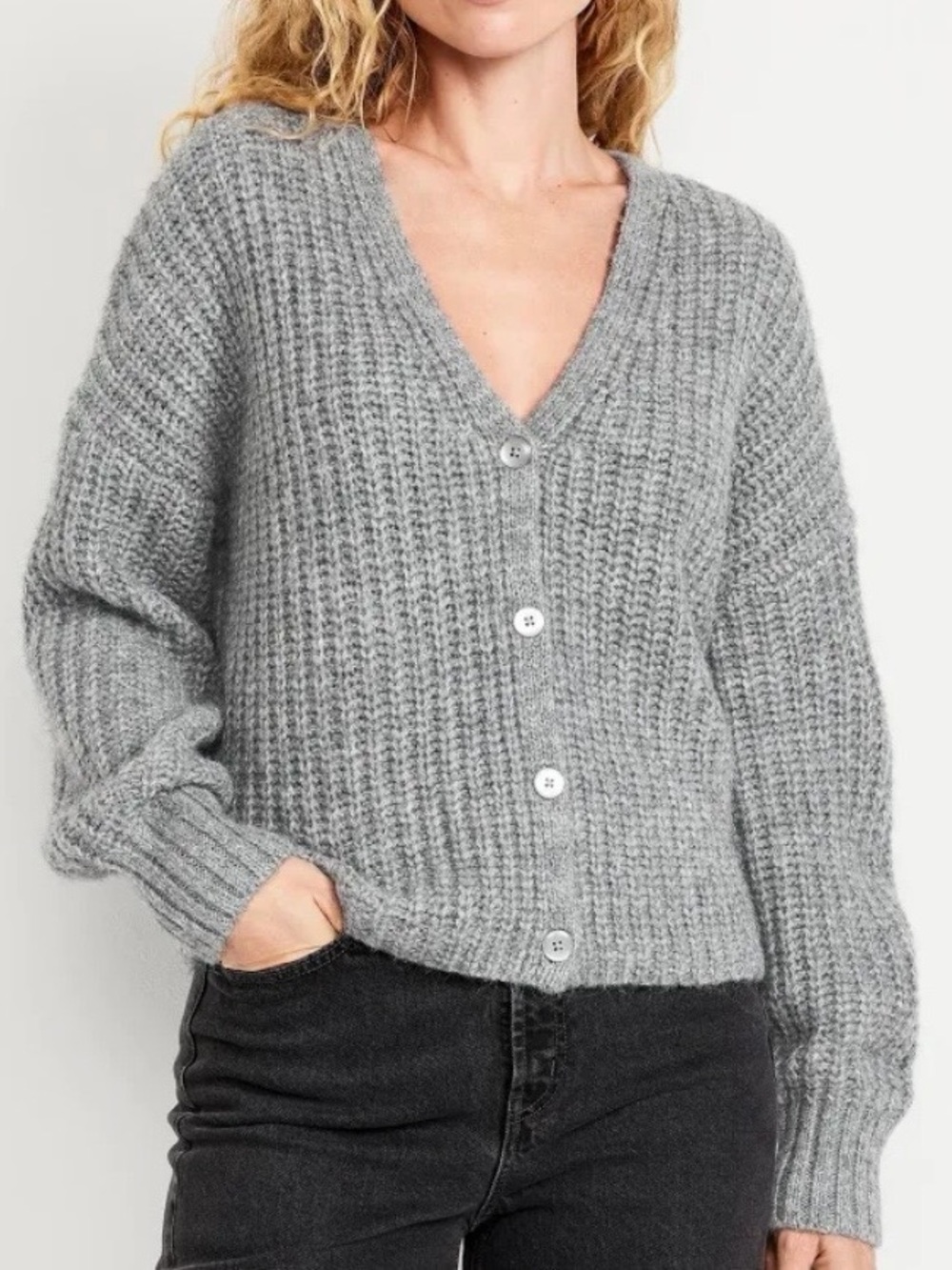 NWOT Old Navy V-Neck Button Cardigan - Light gray